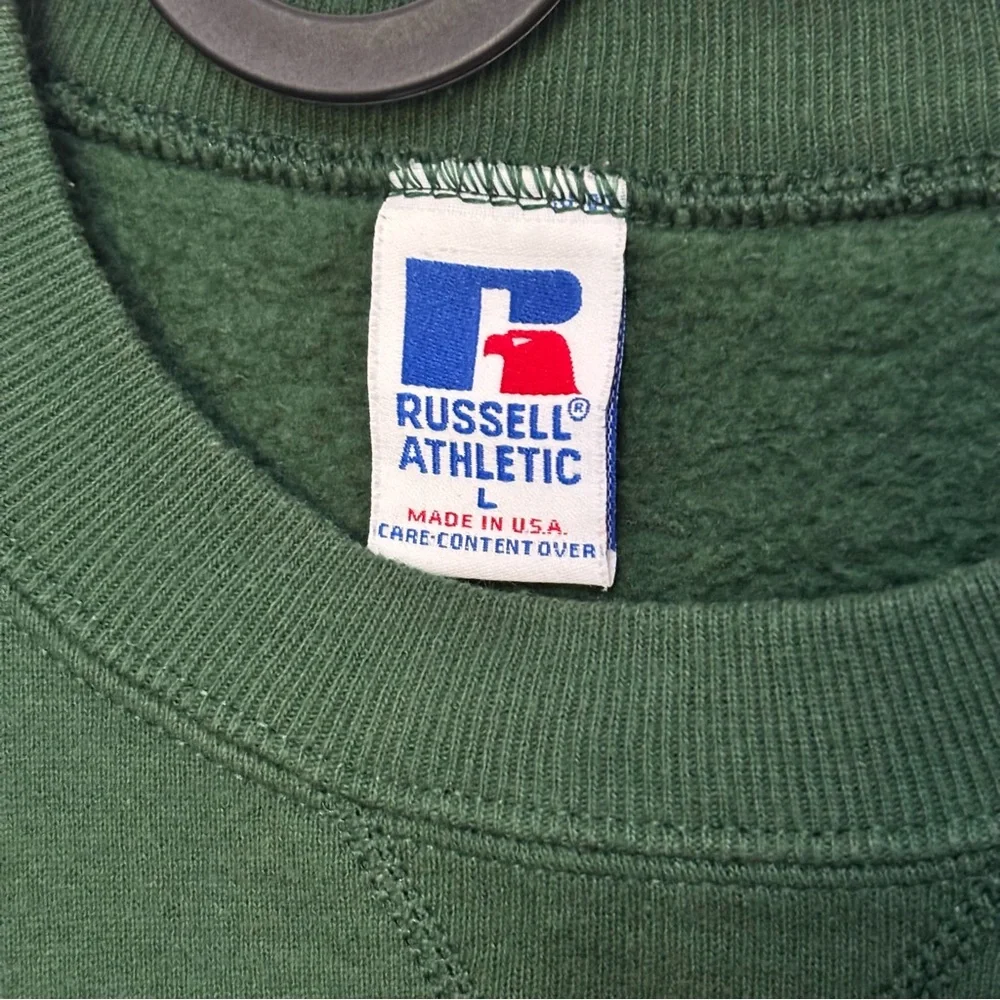 Russell Athletic Dark Green Crewneck Sweater Vintage - Picture 4 of 9